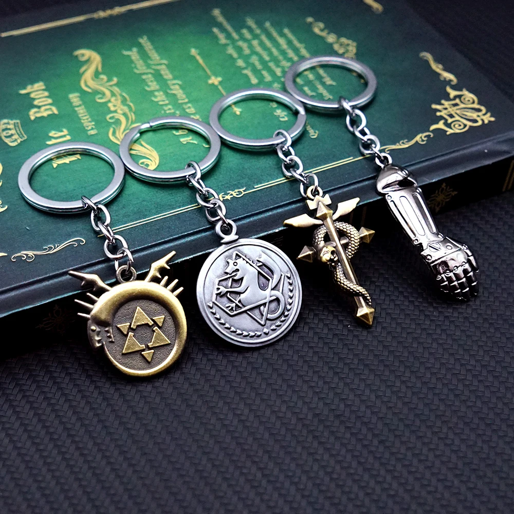 Keychain Edward Metal Arm Keyring Keychains for Men Anime Accessories Car Key Ring Pendant llaveros