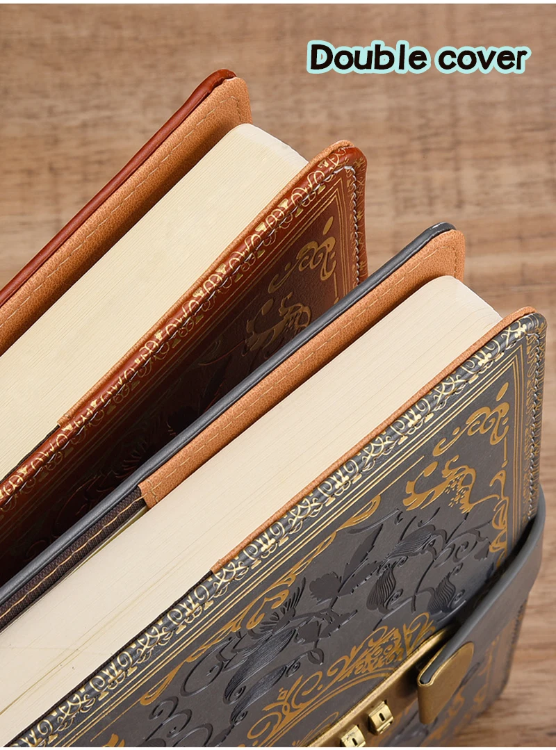 Retro Digital Password Notebook Journal With Lock A5,Diary Perfect for Men and Women-PU Leather Combination Lock Persons Privacy