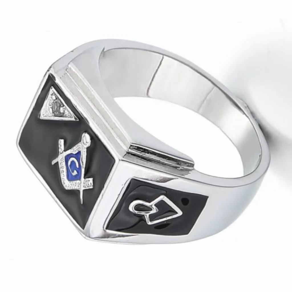 Vintage Freemasonry Rings for Men Stainless Steel Masonic Punk Jewelry All-seeing Eye Shaped Hiphop Mysticism Gift