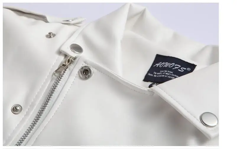 Men Slim White Leather Jackets Oblique Zipper Motorcycle Jackets New Men Outwear Moto Biker PU Leather Coats Size 4XL