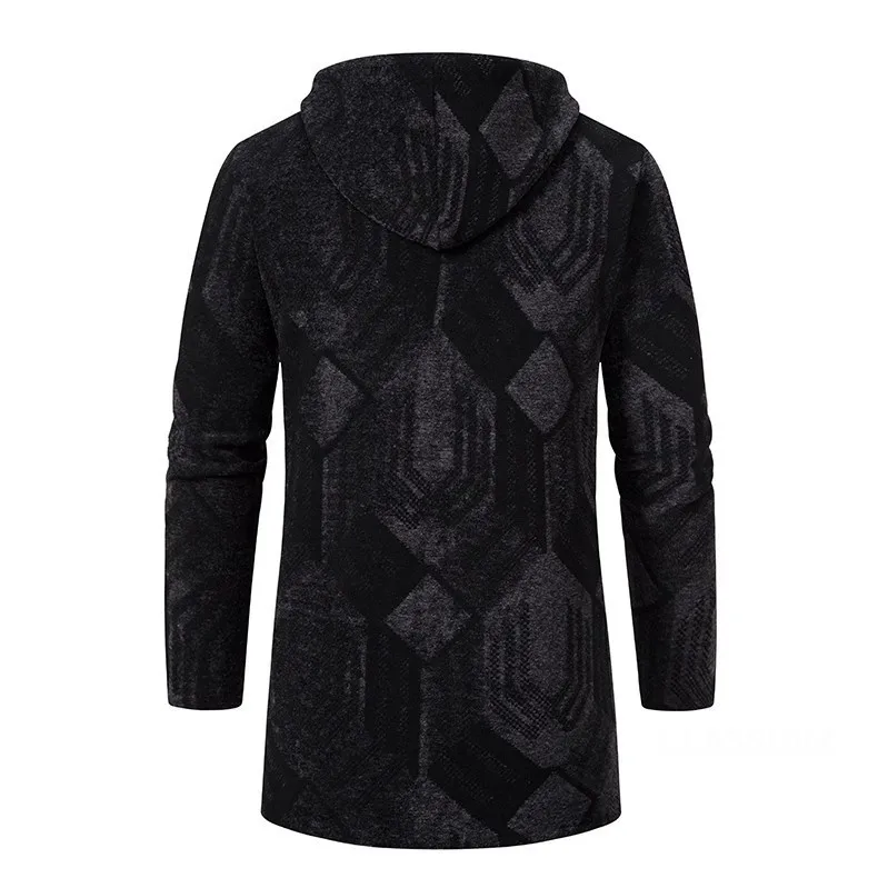 Men Winter Hooded Long Cardigans Sweatercoats Fleece Warm Cardigans Sweaters New Fashion Male Outwear Slim Casual Sweaters 3XL