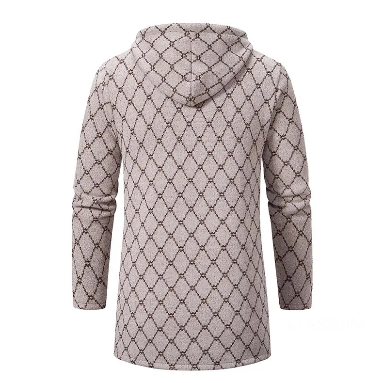 Men Winter Hooded Long Cardigans Sweatercoats Fleece Warm Cardigans Sweaters New Fashion Male Outwear Slim Casual Sweaters 3XL