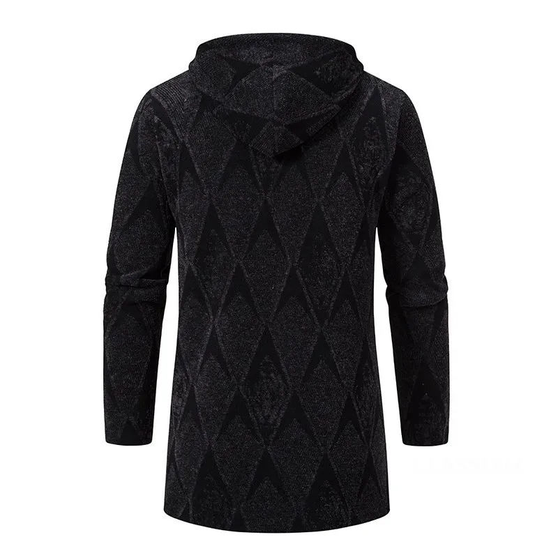 Men Winter Hooded Long Cardigans Sweatercoats Fleece Warm Cardigans Sweaters New Fashion Male Outwear Slim Casual Sweaters 3XL
