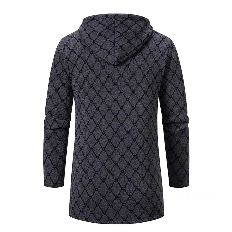 Men Winter Hooded Long Cardigans Sweatercoats Fleece Warm Cardigans Sweaters New Fashion Male Outwear Slim Casual Sweaters 3XL