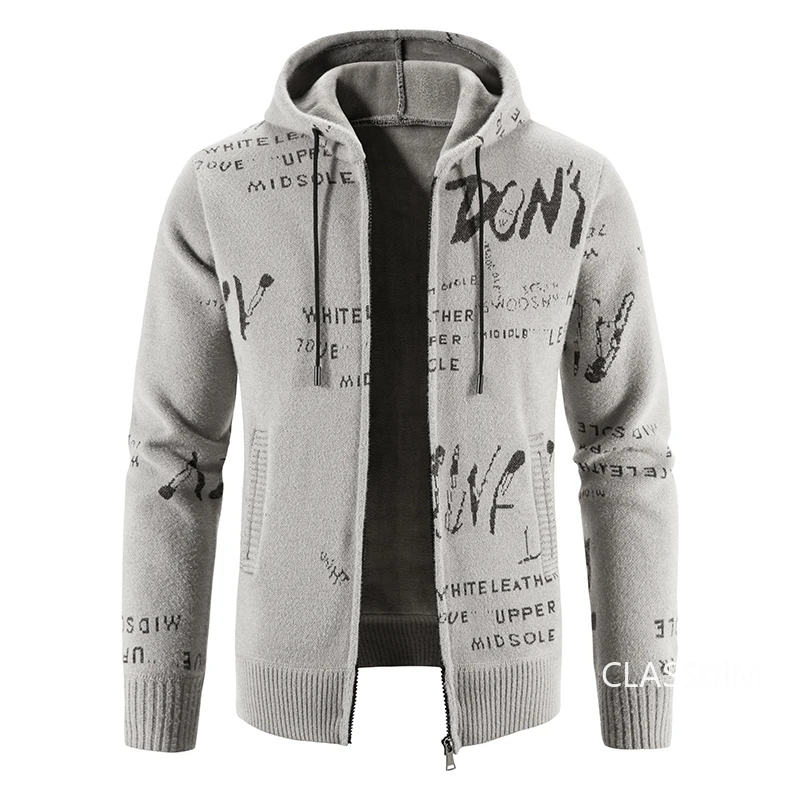 New Winter Men Hooded Sweaters Cardigan Sweatercoats Jackets Thicker Warm Casual Cardigans Hoodies Slim Fit Sweaters Size 3XL