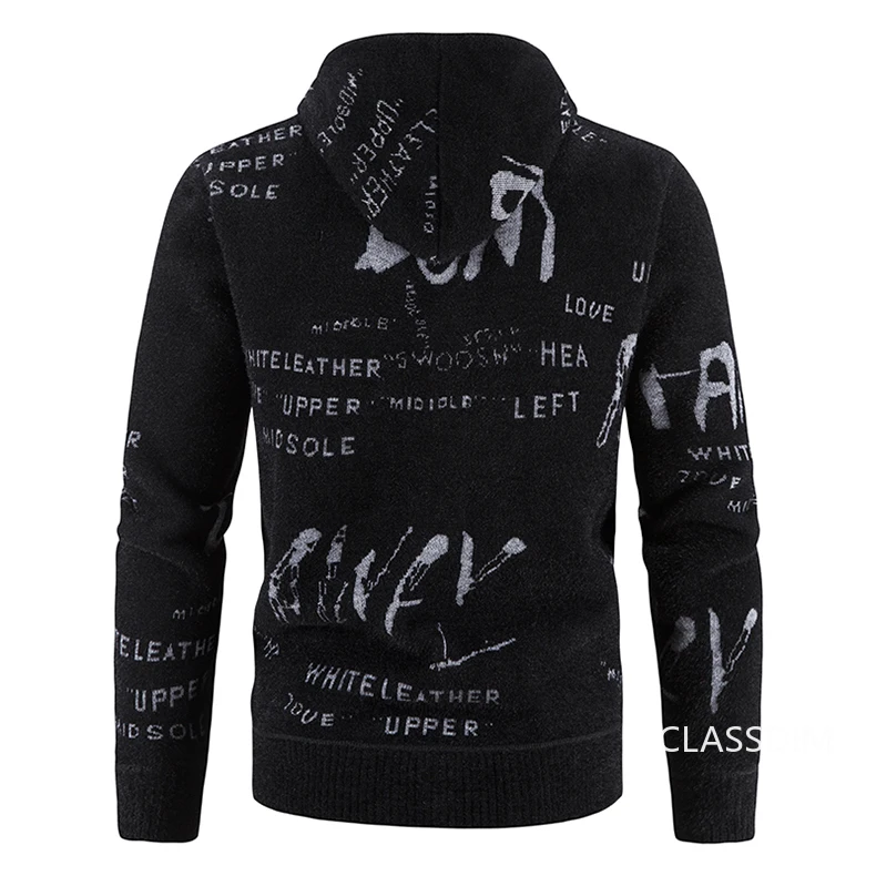 New Winter Men Hooded Sweaters Cardigan Sweatercoats Jackets Thicker Warm Casual Cardigans Hoodies Slim Fit Sweaters Size 3XL