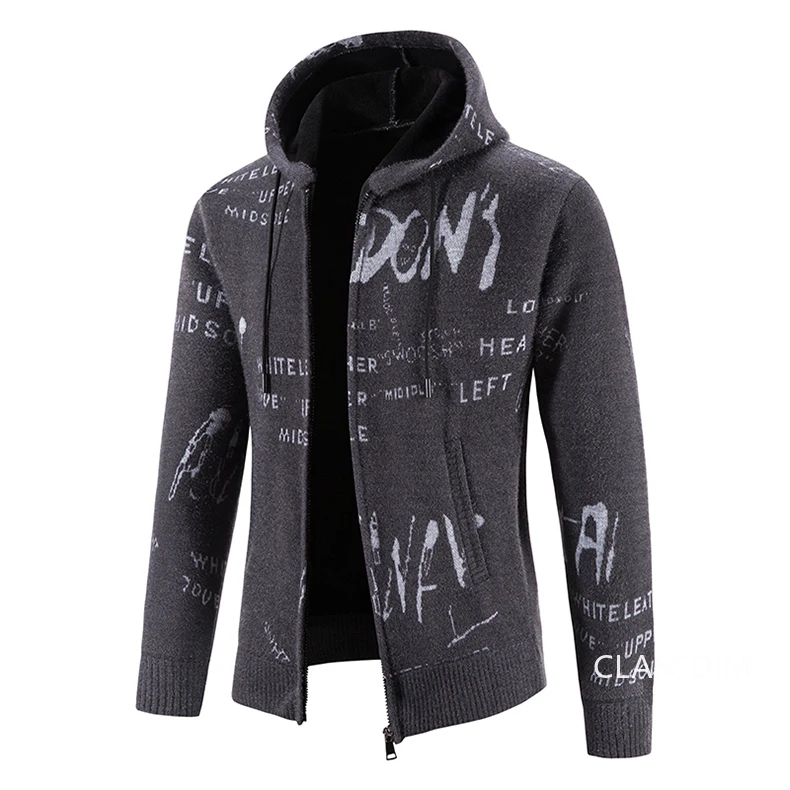New Winter Men Hooded Sweaters Cardigan Sweatercoats Jackets Thicker Warm Casual Cardigans Hoodies Slim Fit Sweaters Size 3XL