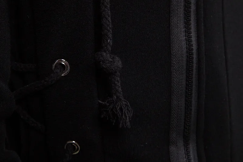 Men Hoodies Sweatshirts Casual Autumn New Slim Fit Solid Long Sleeve Trendy Punk Hooded Sweatshirt Gothic Drawstring Male Tops