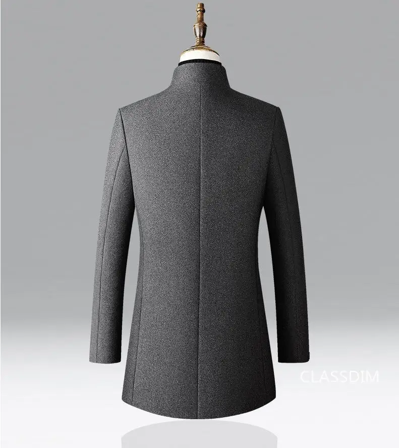 Men Long Trench Coats Cashmere Winter Jackets Wool Blends New Autumn Winter Coats Male Business Casual Trench Coats Size 4XL