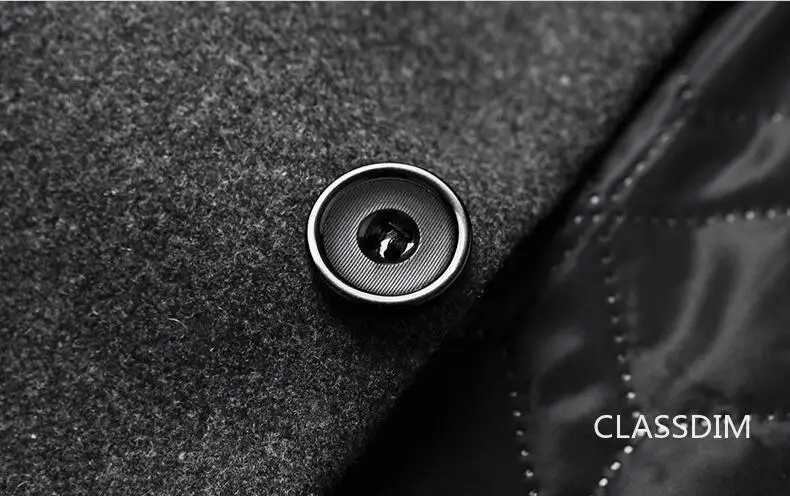 Men Long Trench Coats Cashmere Winter Jackets Wool Blends New Autumn Winter Coats Male Business Casual Trench Coats Size 4XL