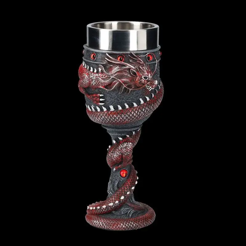 3D Retro Beer Mugs Creative Asian Dragon Goblet with Stainless Steel Inner Resin Vintage Coffee Tea Cup BEST Birthday Gift 20oz