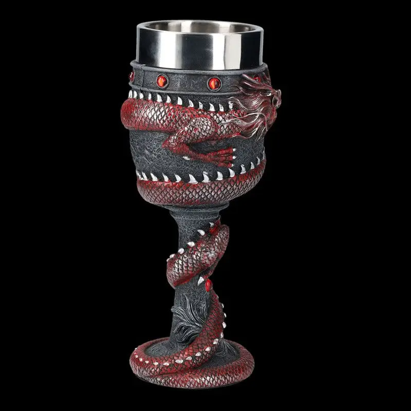 3D Retro Beer Mugs Creative Asian Dragon Goblet with Stainless Steel Inner Resin Vintage Coffee Tea Cup BEST Birthday Gift 20oz