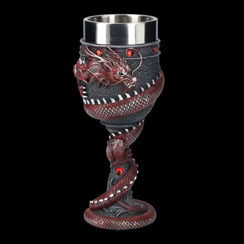 3D Retro Beer Mugs Creative Asian Dragon Goblet with Stainless Steel Inner Resin Vintage Coffee Tea Cup BEST Birthday Gift 20oz
