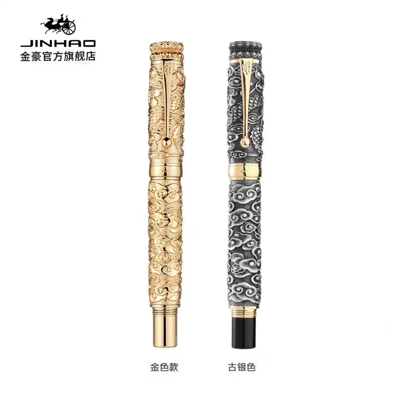 1 Luxury Brass Fountain Pen with Golden Accents, Ergonomic Grip, Medium Point, Screw-Off Cap, Includes Ink Converter - Elegant