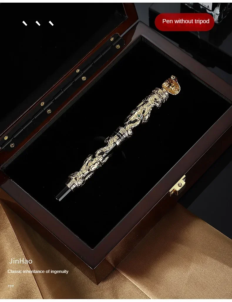 Jinhao Golden Metal Snake Fountain Pen F/1.0mm Nib Luxury Elegant Cobra Metal Writing ink Pen Stationery Office