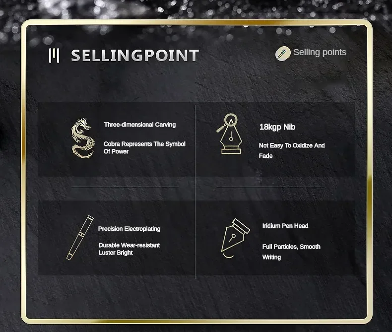 Jinhao Golden Metal Snake Fountain Pen F/1.0mm Nib Luxury Elegant Cobra Metal Writing ink Pen Stationery Office