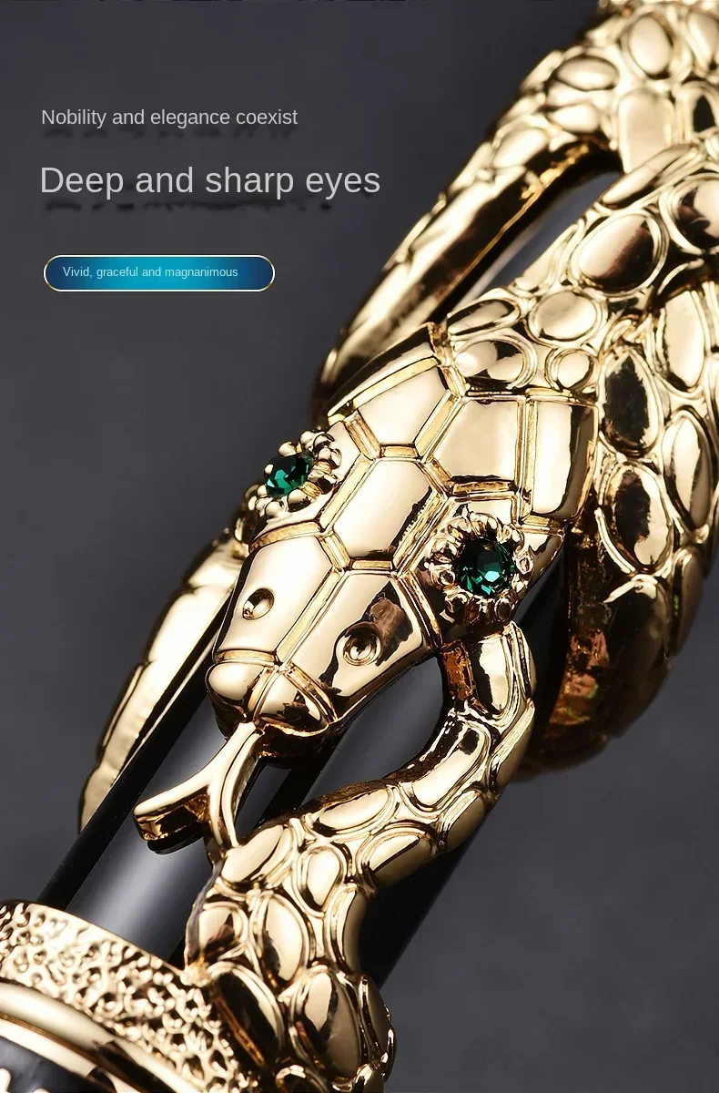 Jinhao Golden Metal Snake Fountain Pen F/1.0mm Nib Luxury Elegant Cobra Metal Writing ink Pen Stationery Office