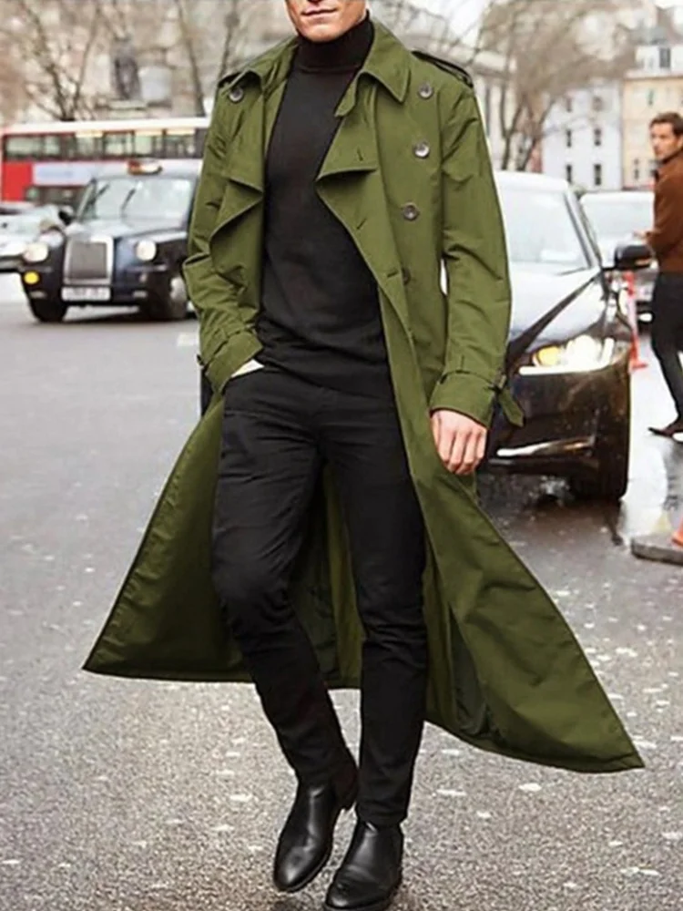 Streetwear Fashion Trench Men's Thin Coat Designer Overlong British Coats Man's Clothing With Epaulets Men's Jackets For Spring