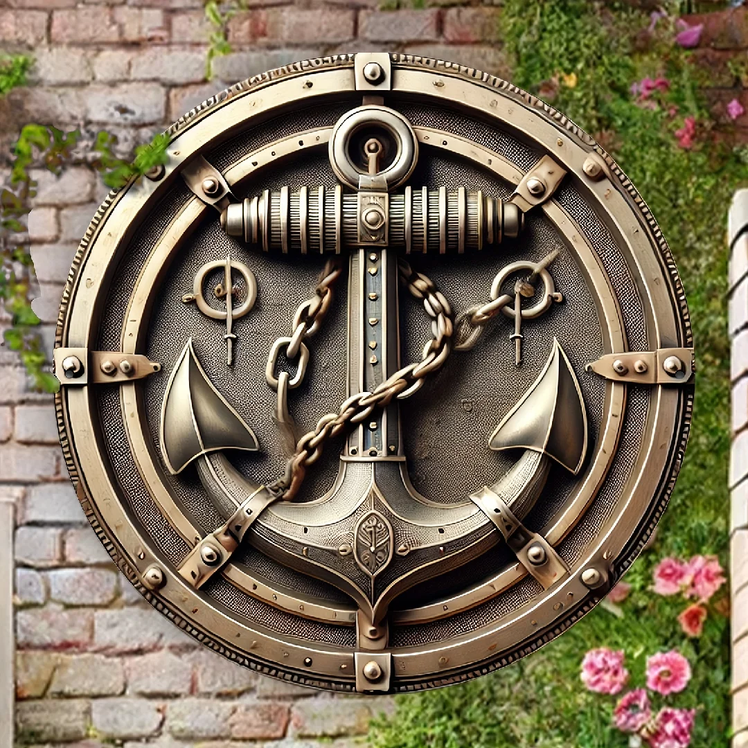 8in 2D Wooden Flat Disc Nautical Compass Sailor Career Wooden Deck Wooden Boat Decoration Gift Decoration For Sailing Enthusiast