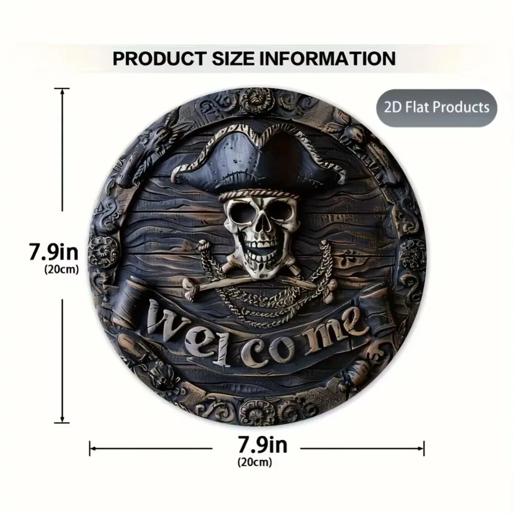 Transform your home door decor with this Pirate Skull Welcome Sign.Halloween decor and a great gift idea.