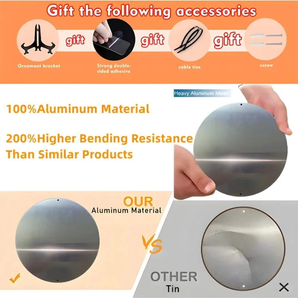 Gothic Crow Aluminum Wall Art, 8in &11.8in 1pc Round, UV & Scratch Resistant Metal Sign for Home, Office, Coffee Shop Decor