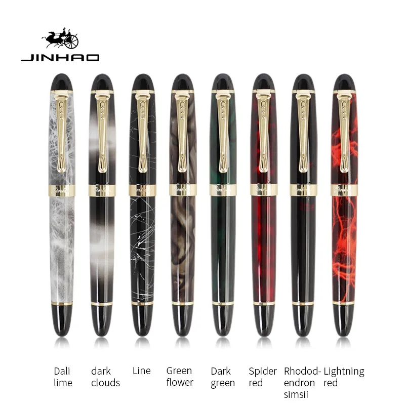 Jinhao X450 Fountain Pen Iraurita Nib Full Metal Golden Clip Luxury Pens Student Gift Stationery Office School Supplies