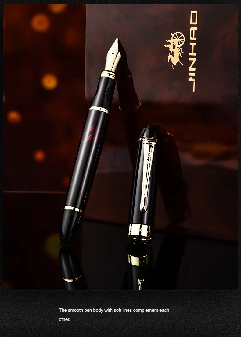Jinhao X450 Fountain Pen Iraurita Nib Full Metal Golden Clip Luxury Pens Student Gift Stationery Office School Supplies