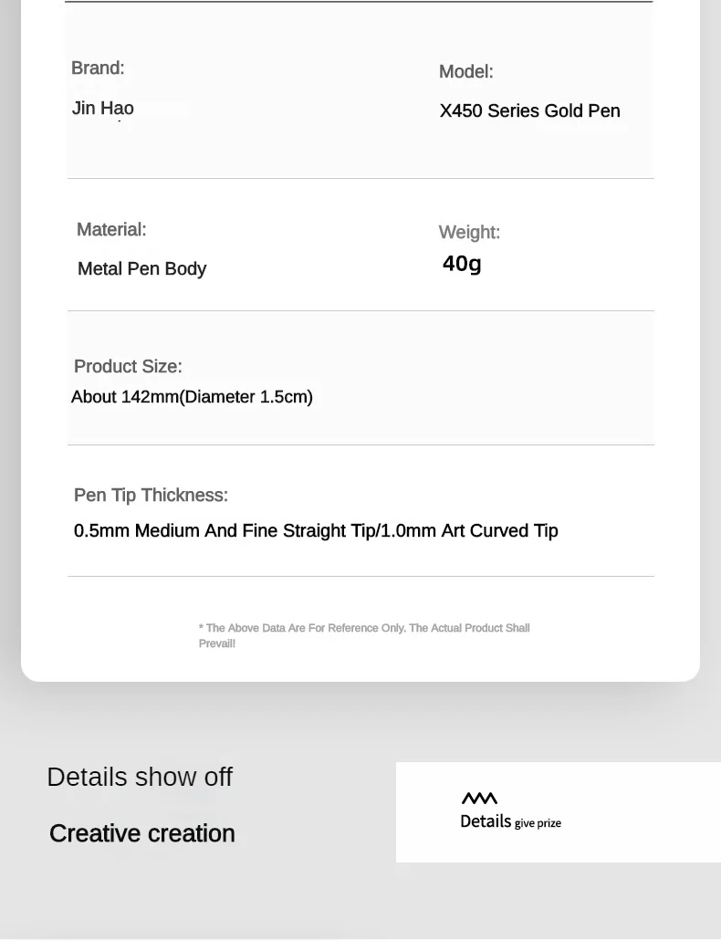 Jinhao X450 Fountain Pen Iraurita Nib Full Metal Golden Clip Luxury Pens Student Gift Stationery Office School Supplies