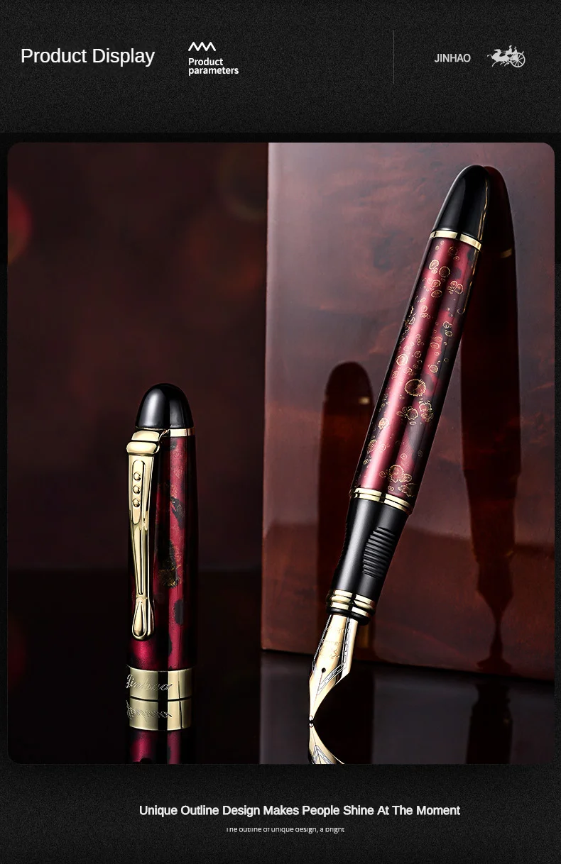 Jinhao X450 Fountain Pen Iraurita Nib Full Metal Golden Clip Luxury Pens Student Gift Stationery Office School Supplies