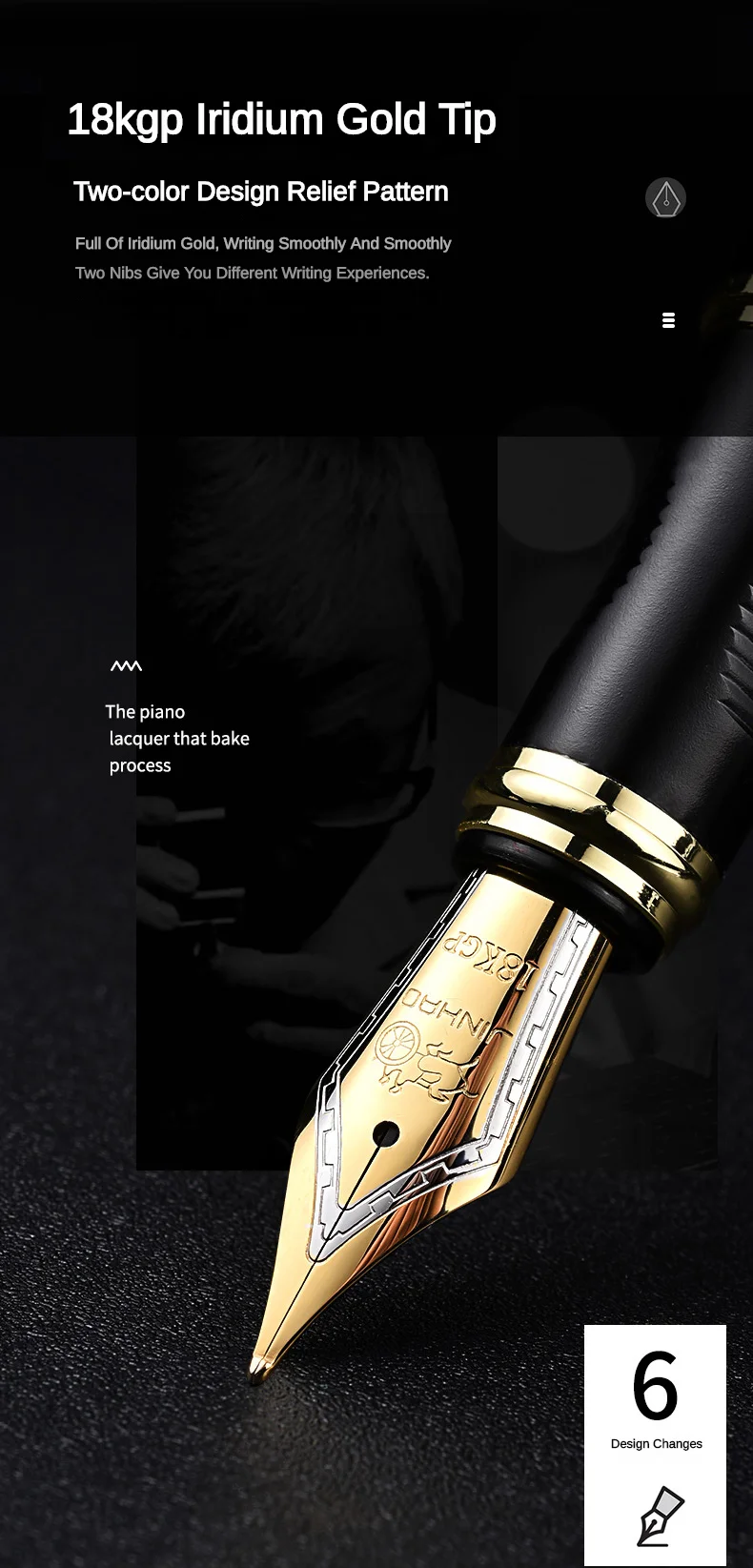 Jinhao X450 Fountain Pen Iraurita Nib Full Metal Golden Clip Luxury Pens Student Gift Stationery Office School Supplies