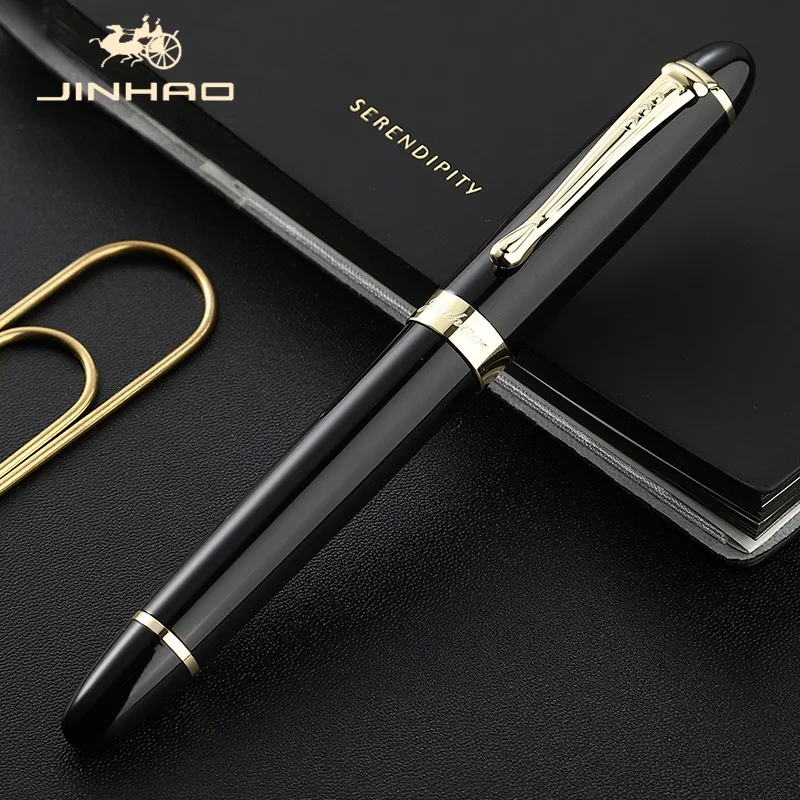 Jinhao X450 Fountain Pen Iraurita Nib Full Metal Golden Clip Luxury Pens Student Gift Stationery Office School Supplies