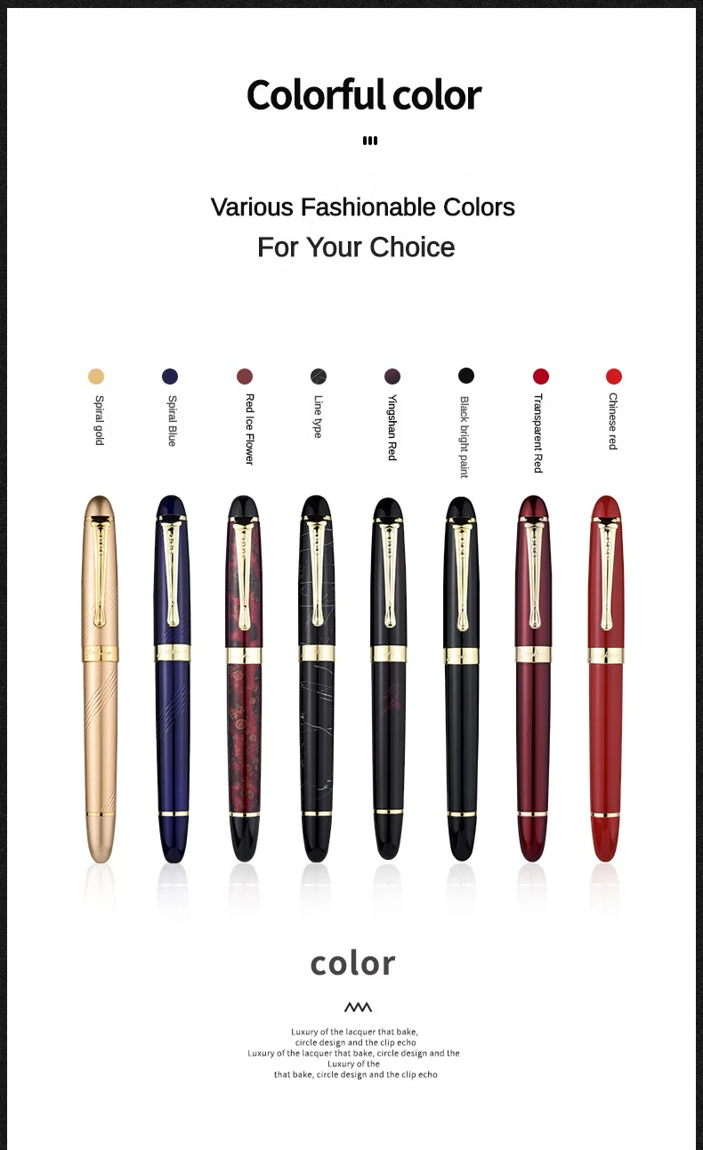 Jinhao X450 Fountain Pen Iraurita Nib Full Metal Golden Clip Luxury Pens Student Gift Stationery Office School Supplies