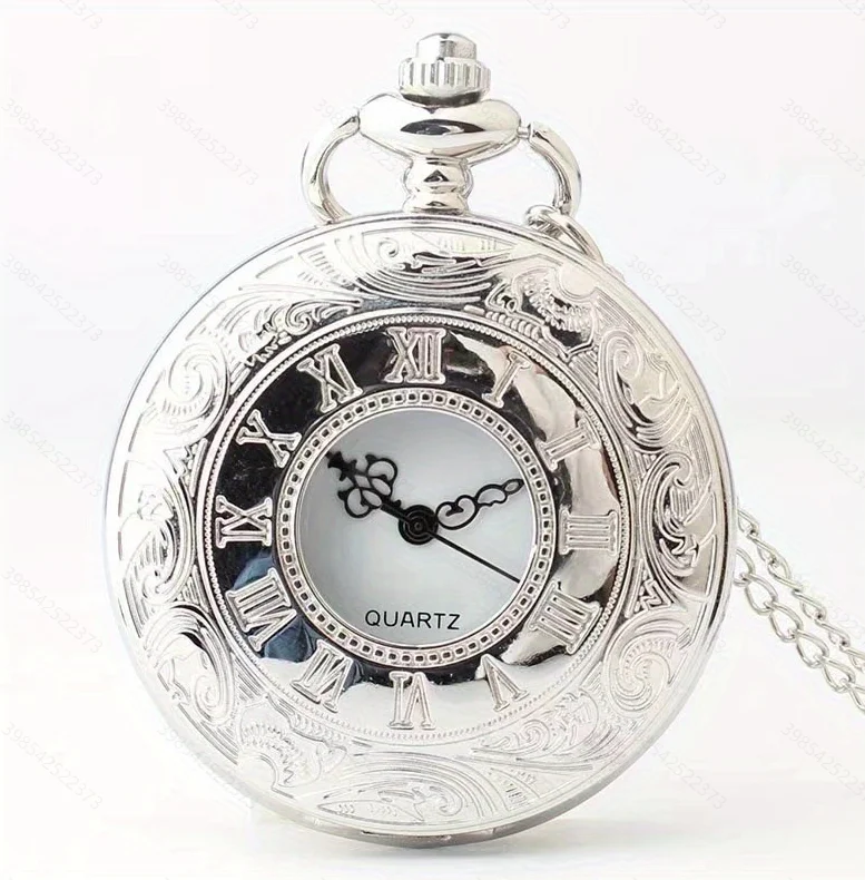 Vintage Charm Black Unisex Fashion Roman Number Quartz Steampunk Pocket Watch Women Man Necklace Pendant with Chain Gifts P427