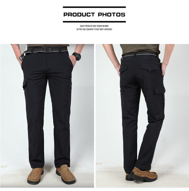 Summer Casual Lightweight Army Military Long Trousers Male Waterproof Quick Dry Cargo Camping Overalls Tactical Pants Breathable