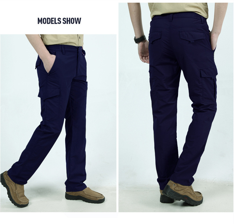 Summer Casual Lightweight Army Military Long Trousers Male Waterproof Quick Dry Cargo Camping Overalls Tactical Pants Breathable