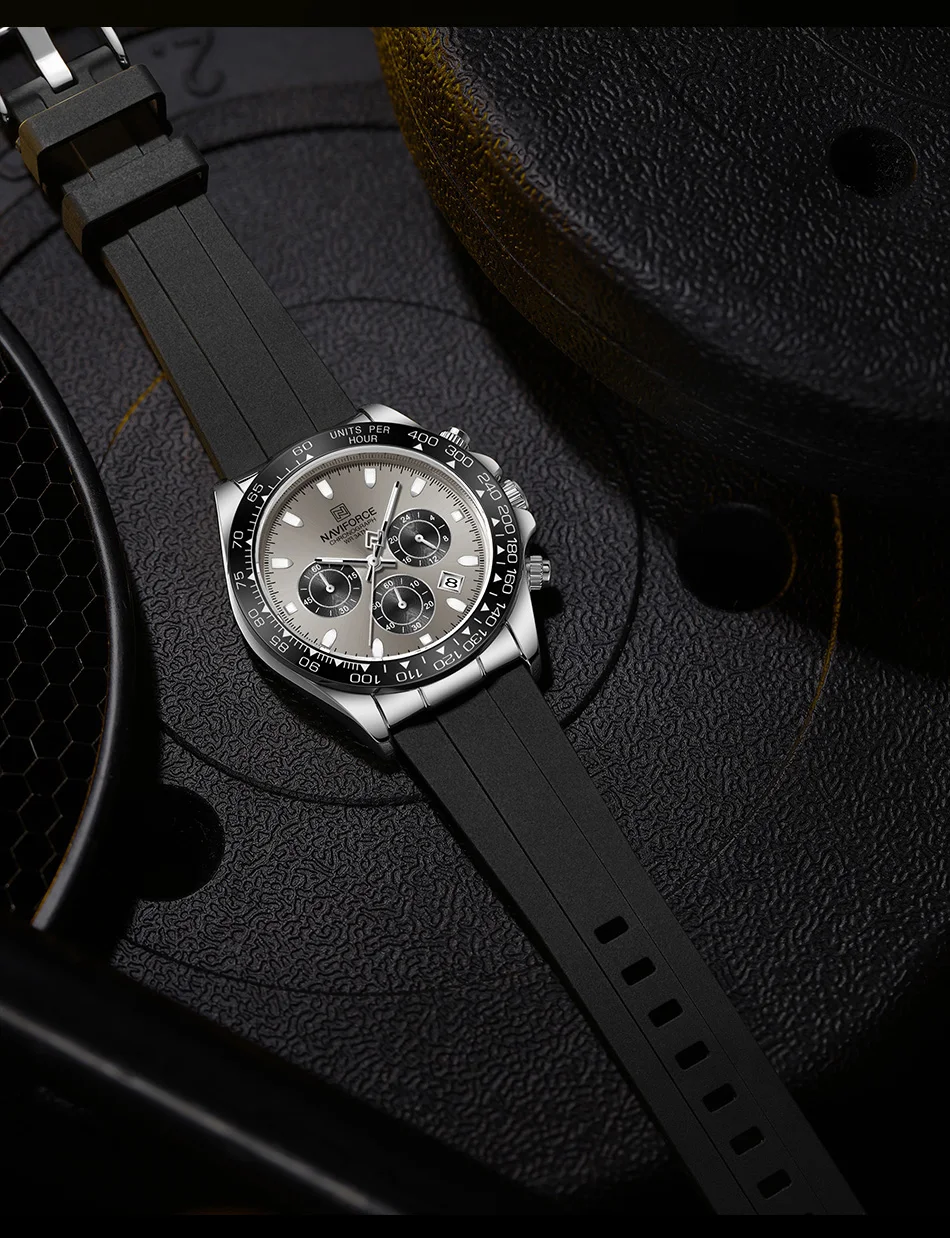 NAVIFORCE Luxury Men's Watch Waterproof Sports Quartz Clock Silicone Strap Chronograph Luminous Wristwatches Relogio Masculino