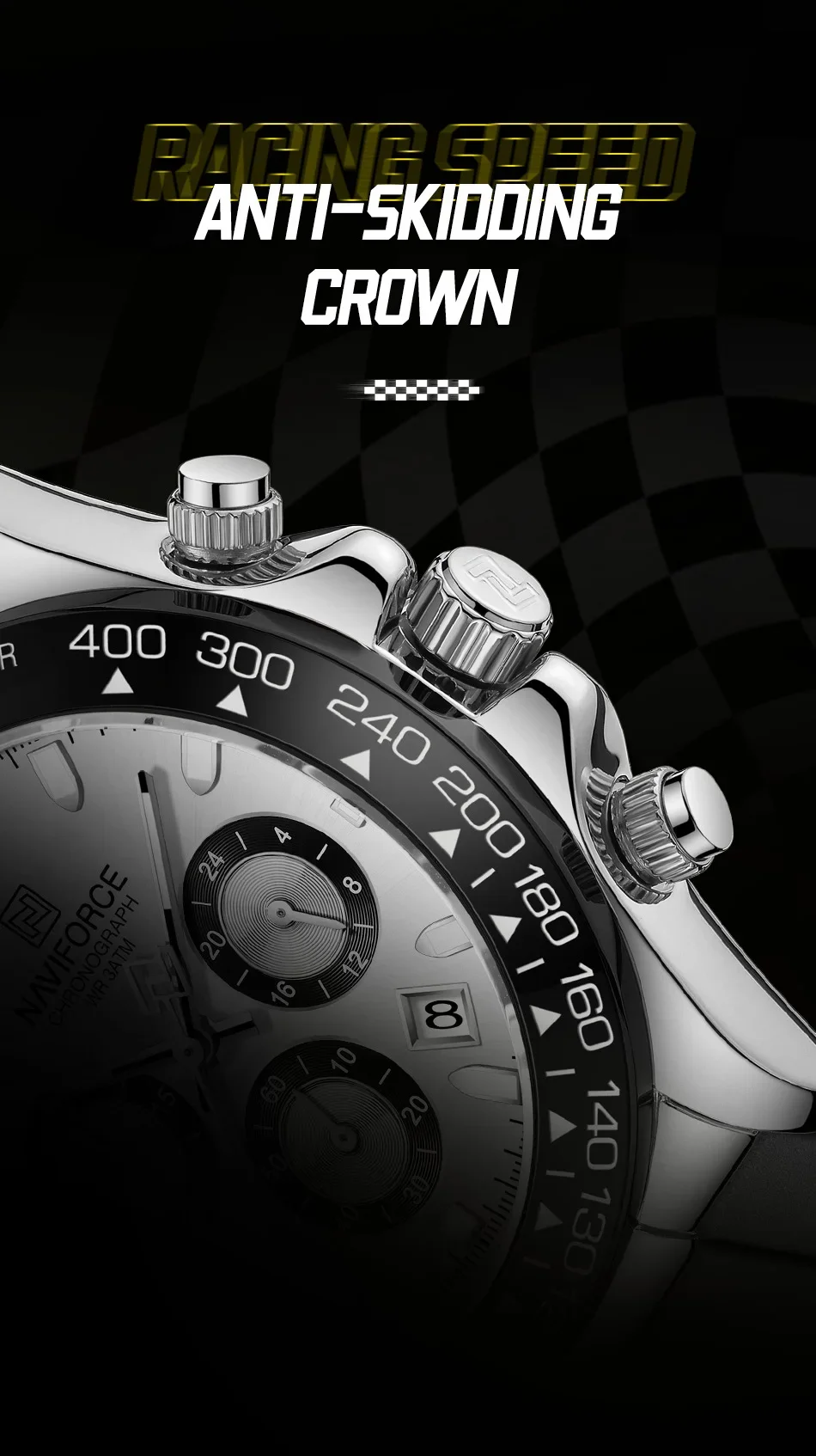 NAVIFORCE Fashional Watches For Men Silicone Band Casual Sport Chronograph Luminous Wristwatch Relogio Masculino Male Gift 2025