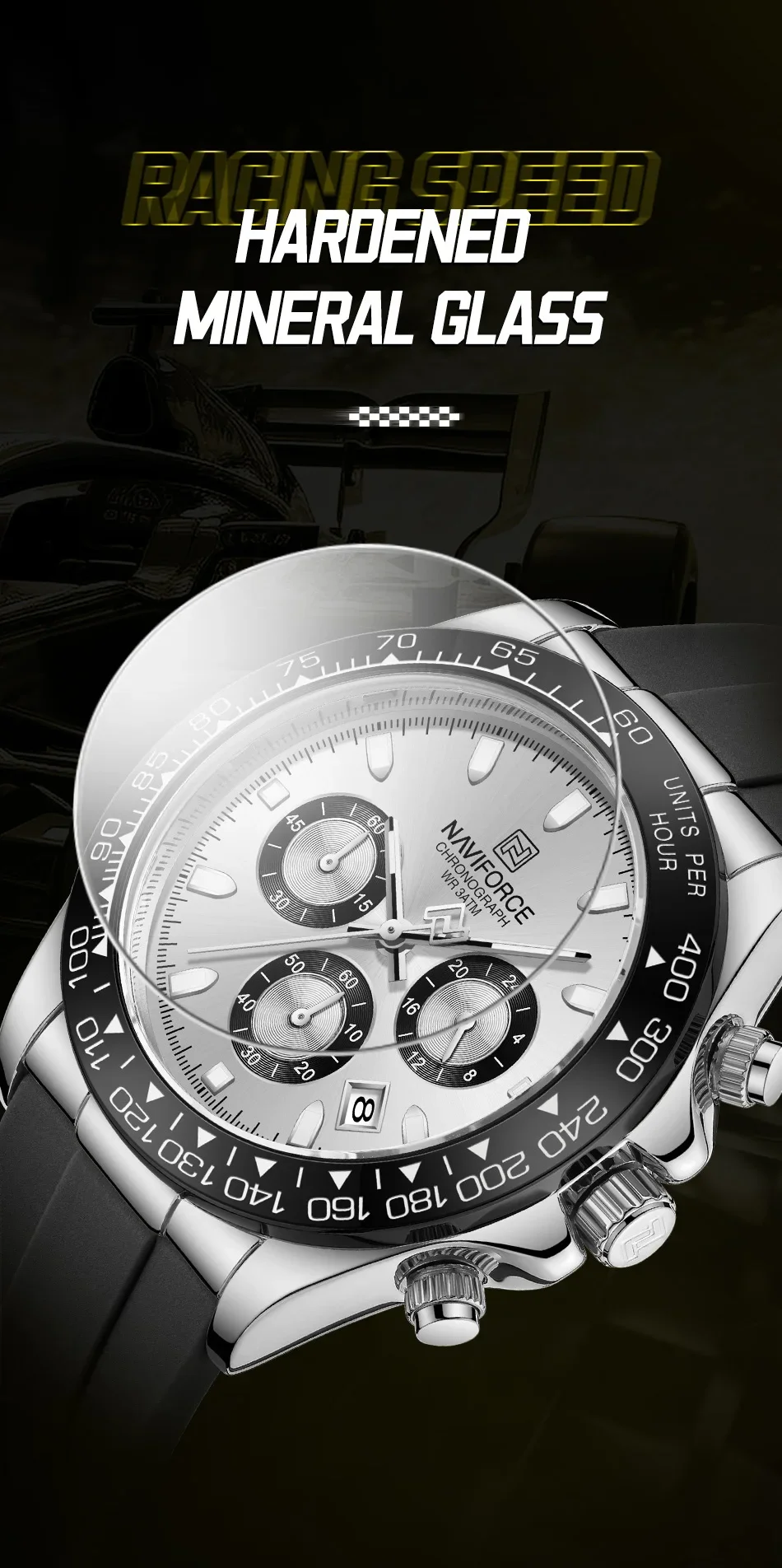 NAVIFORCE Fashional Watches For Men Silicone Band Casual Sport Chronograph Luminous Wristwatch Relogio Masculino Male Gift 2025