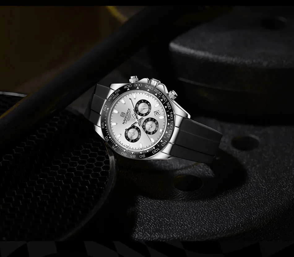 NAVIFORCE Fashional Watches For Men Silicone Band Casual Sport Chronograph Luminous Wristwatch Relogio Masculino Male Gift 2025