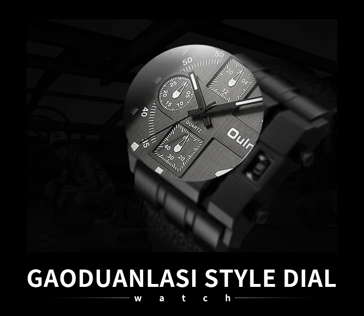 Oulm Casual Wristwatch Square Dial Wide Strap Men's Quartz Watch Luxury Brand Male Clock Super Big Men Watches Relogio Masculino