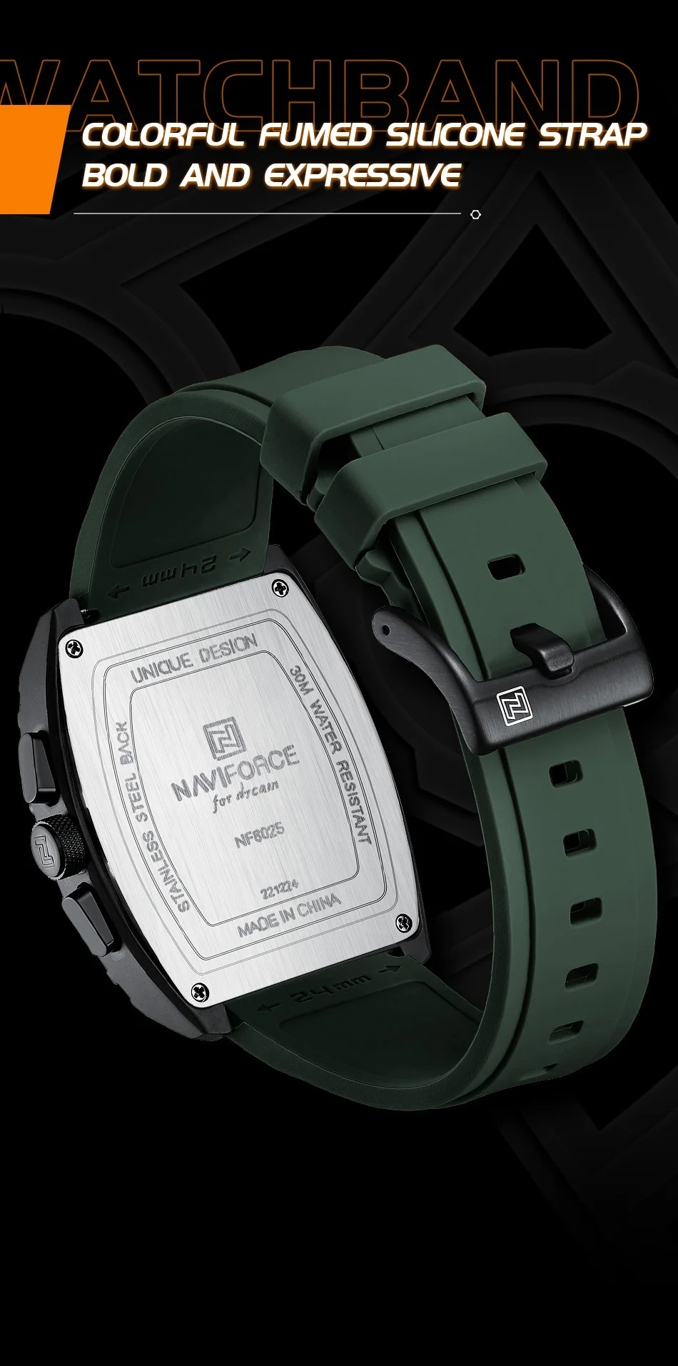 NAVIFORCE Brand 2023 New Men's Watches Luxury Silicone Strap Casual Quartz Wristwatches Sport Waterproof Clock Relogio Masculino