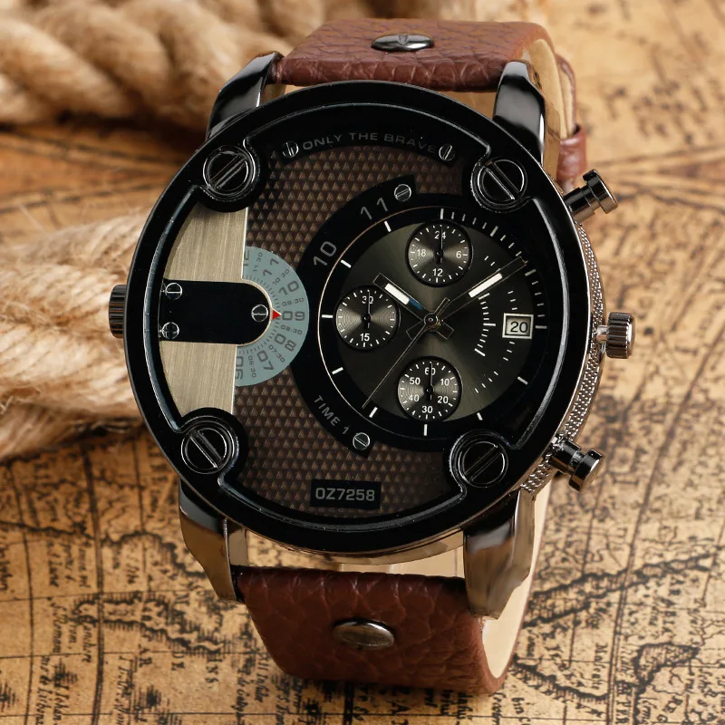 2020 Fashion Big Dial Watches Men Military Sports Watches Leather Strap Complete Calendar Quartz Wristwatches Clock Reloj Hombre 2020 Fashion Big Dial Watches Men Military Sports Watches Leather Strap Complete Calendar Quartz Wristwatches Clock Reloj Hombre