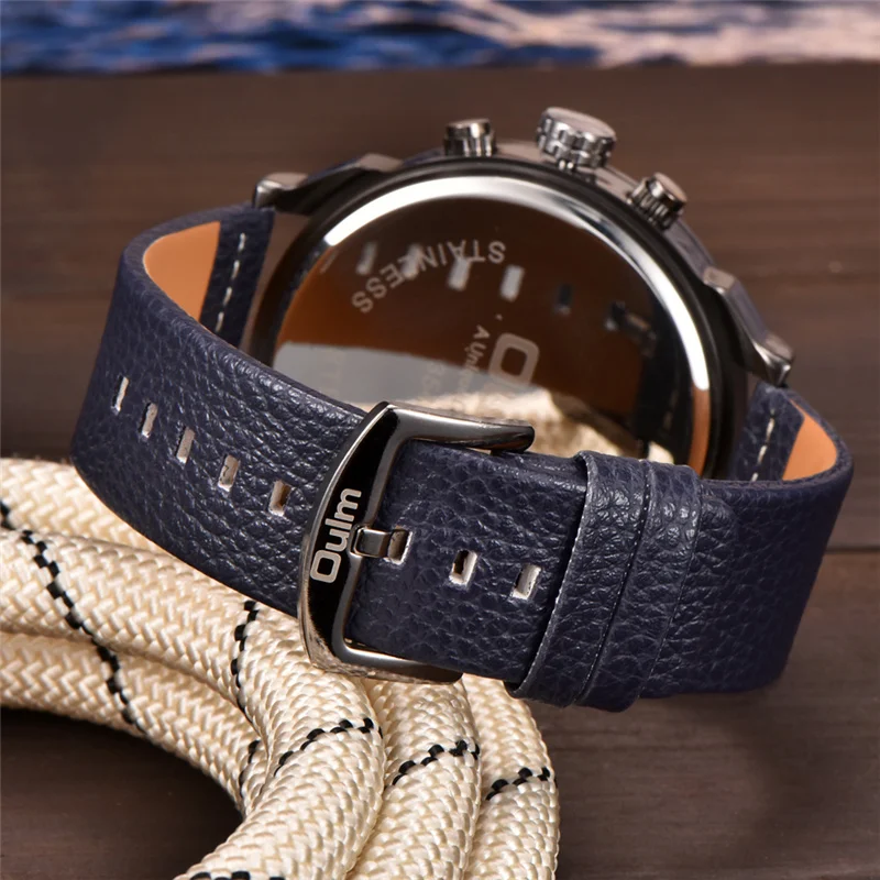 Oulm HP3548 Men Big Watches Luxury Brand Two Time Zone Quartz Watch Large Dial Casual Sport Male Wristwatch Oulm HP3548 Men Big Watches Luxury Brand Two Time Zone Quartz Watch Large Dial Casual Sport Male Wristwatch
