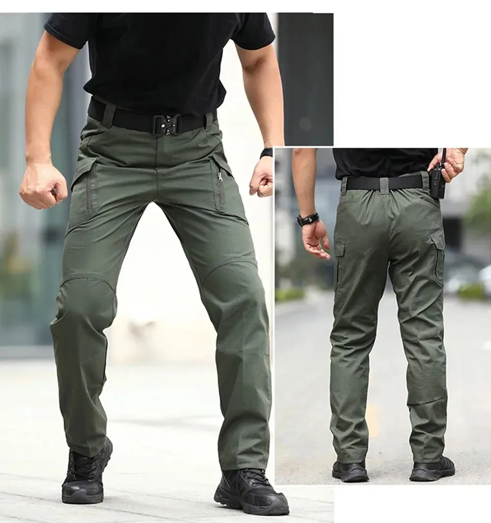Men's Golden City Tactical Outdoor Hiking Camouflage Military Multi-Pocket Overalls Outdoor Jogging Army Tracksuit Pants