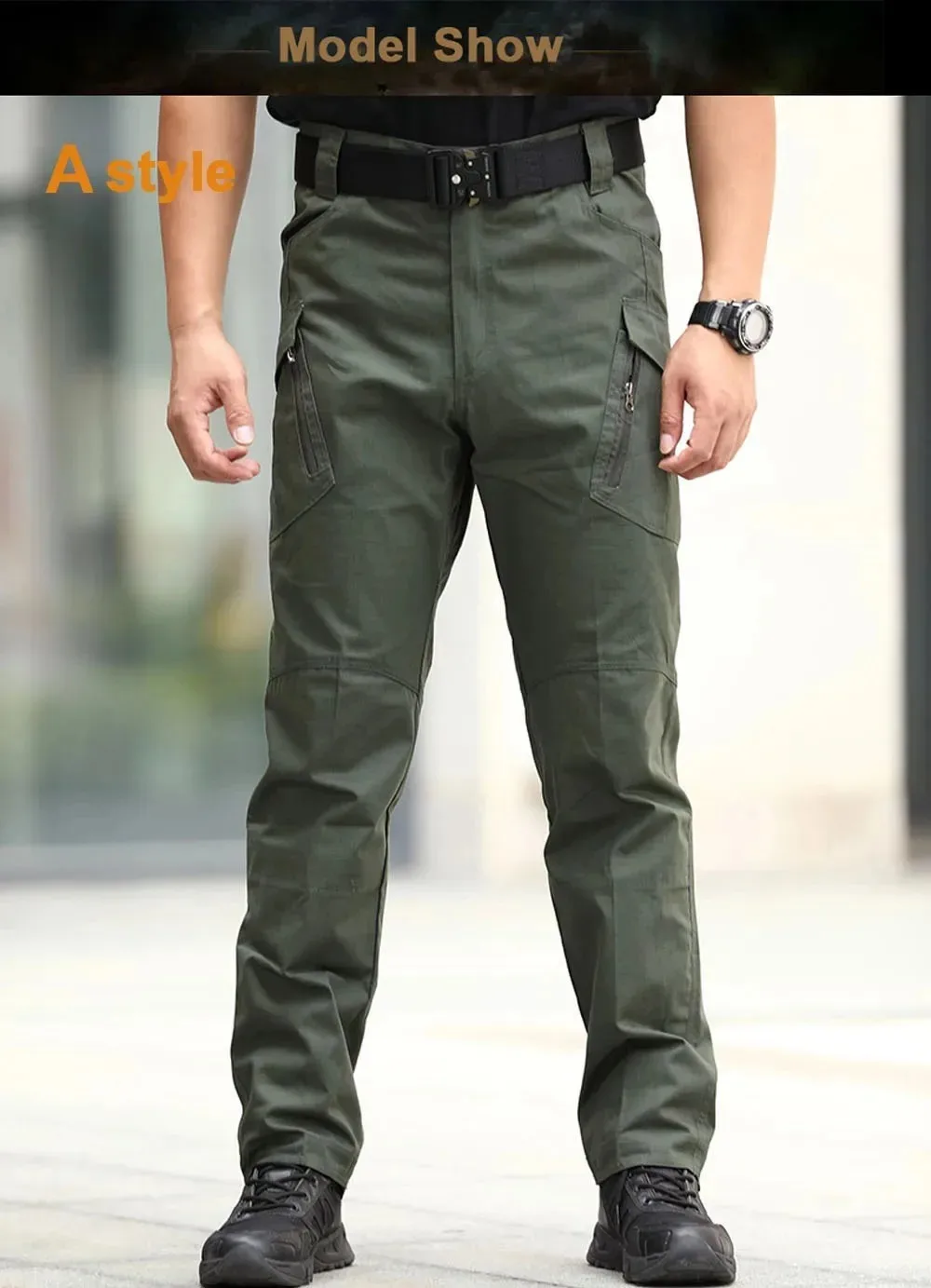 Men's Golden City Tactical Outdoor Hiking Camouflage Military Multi-Pocket Overalls Outdoor Jogging Army Tracksuit Pants