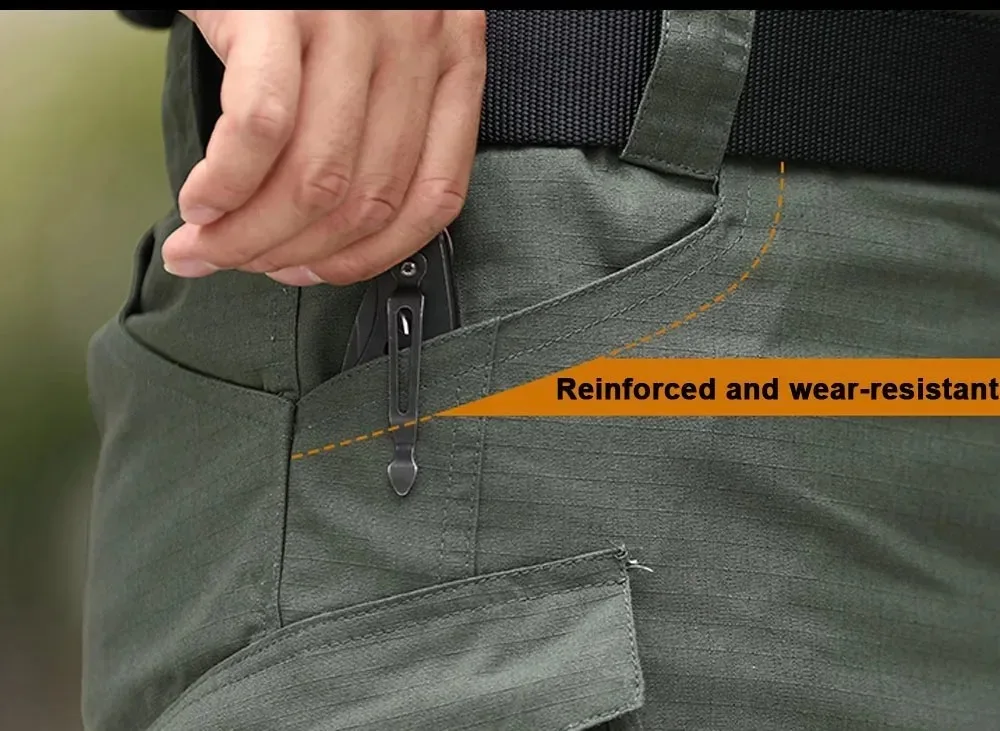 Men's Golden City Tactical Outdoor Hiking Camouflage Military Multi-Pocket Overalls Outdoor Jogging Army Tracksuit Pants