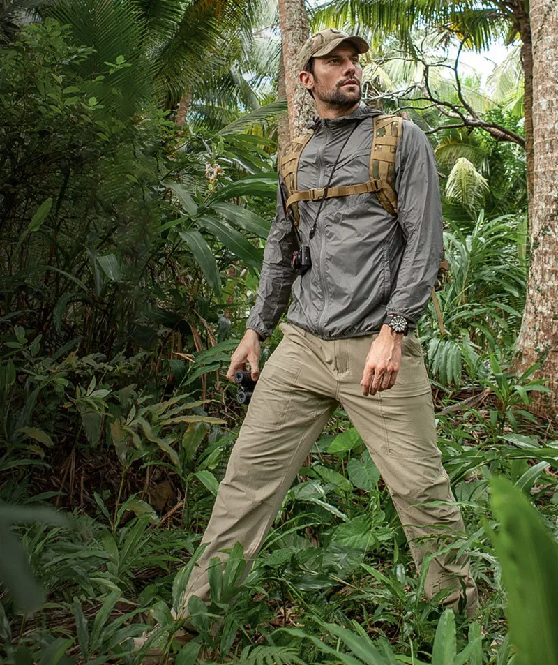 2025 Summer Men's Casual Cargo Trousers Outdoor Sports Pants Multi Pockets Tactical Pant Waterproof Camping Fishing Men Clothing