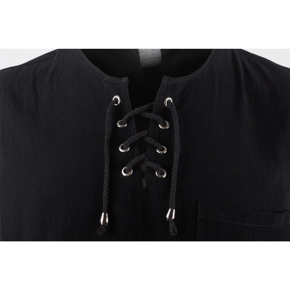 Men's Tank Tops Cotton Linen Breathable Lightweight Solid Color Drawstring Design V-neck Cool Feeling Vacation Style Male Tops