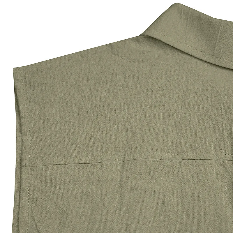 Summer casual BreathableTurn Down Collar button Sleeveless cardigan t-shirt vestMen Solid Sports Loose Beach Tops