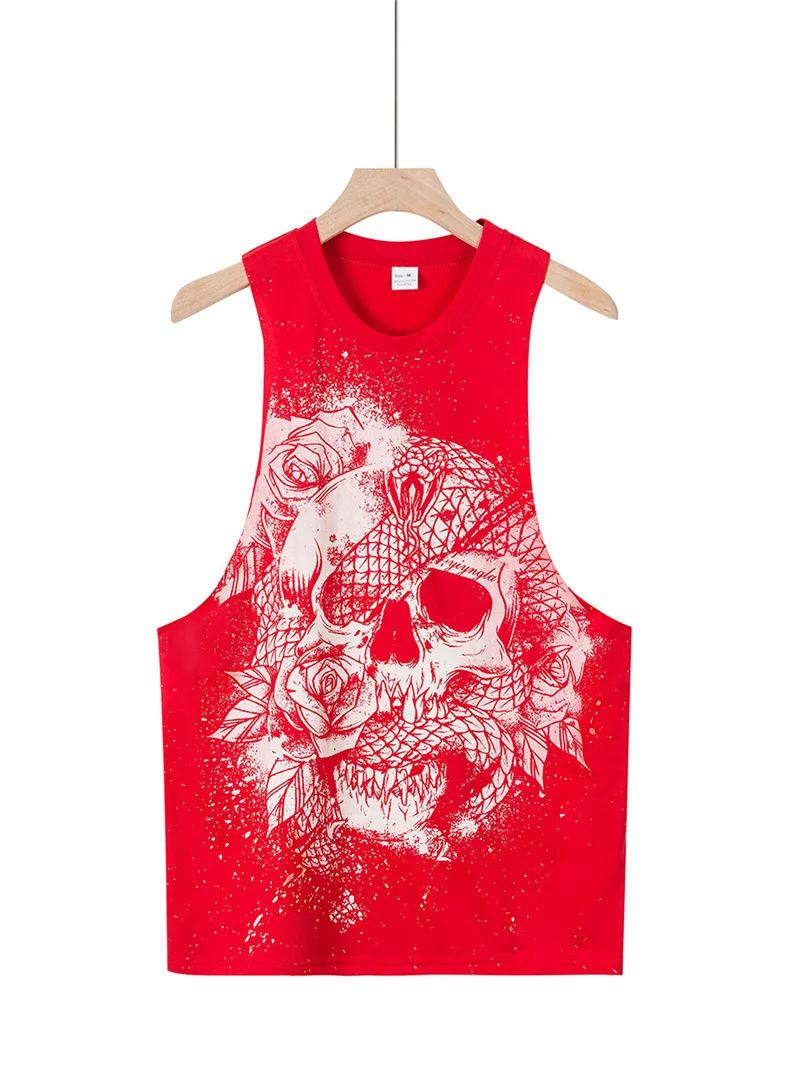 2025 NEW Summer Fitness Tank Top Men Sports tank top Fashion Comfortable Printed Loose tops printing running Sleeveless vest Men
